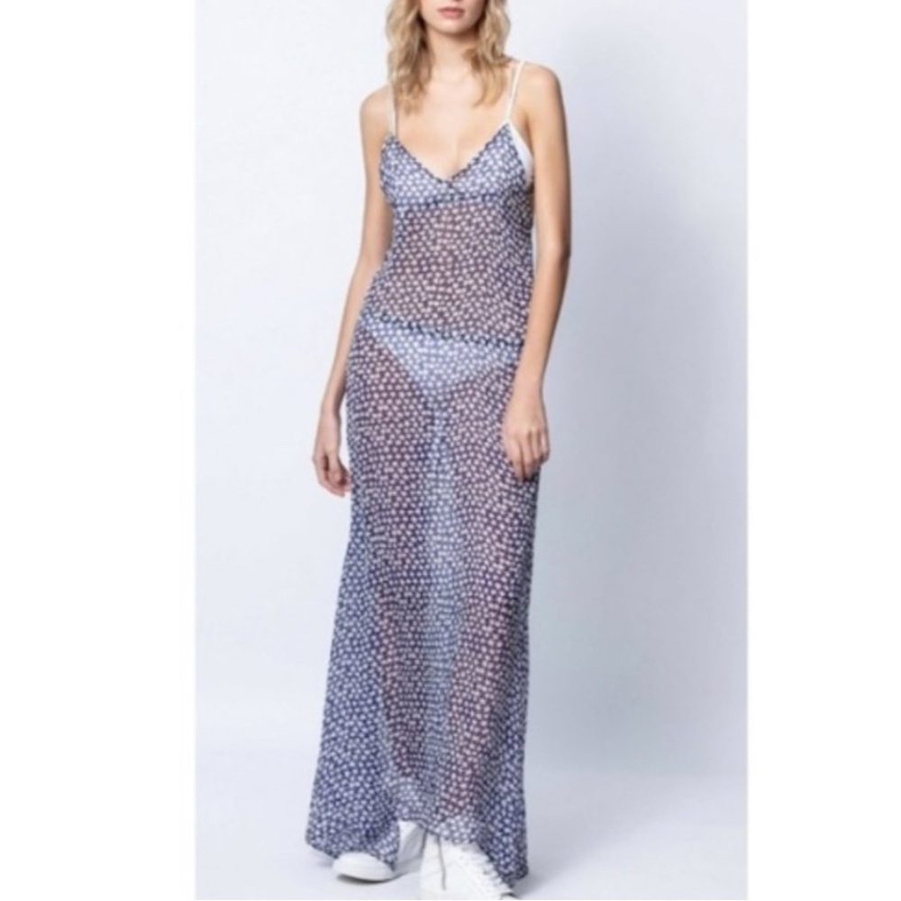 Zadig & Voltaire Silk Sheer Maxi Beach Dress